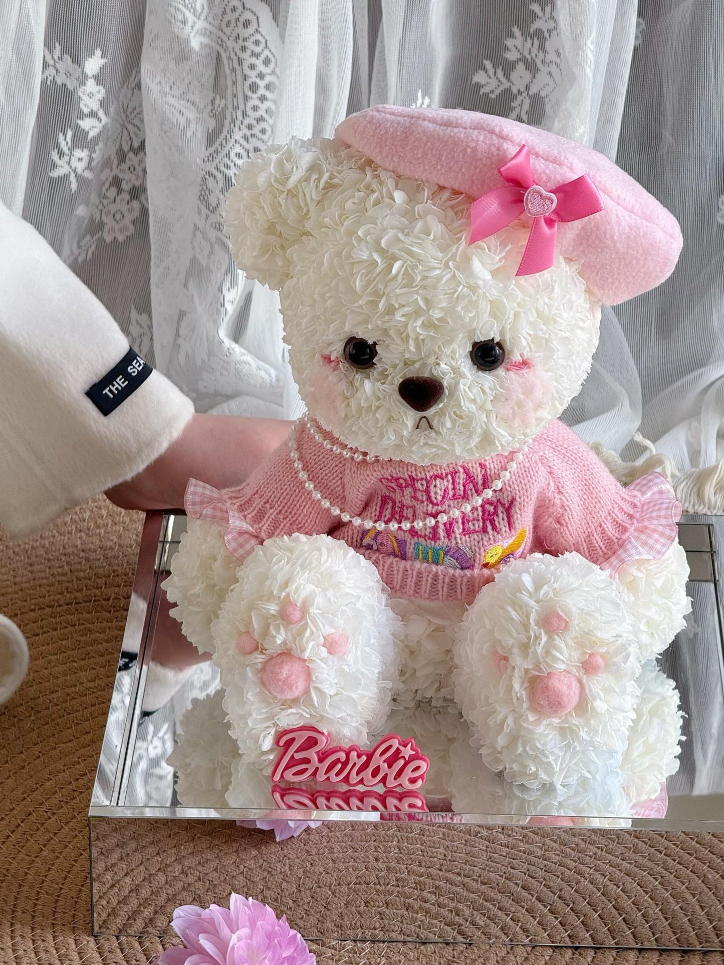 Teddy Bear 🧸 Preserved Flowers Box 🎀 SG In Stock 🇸🇬