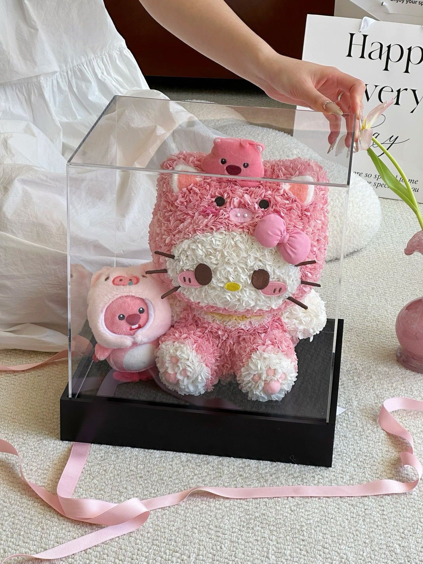 Piggy Kitty 🐽 Loopy Preserved Flowers Box