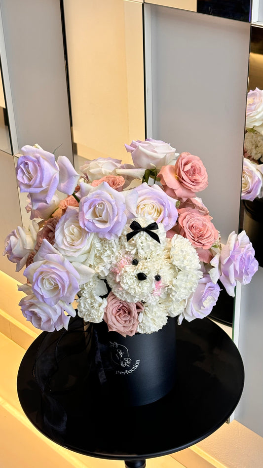 Puppy Love Fresh Roses Box